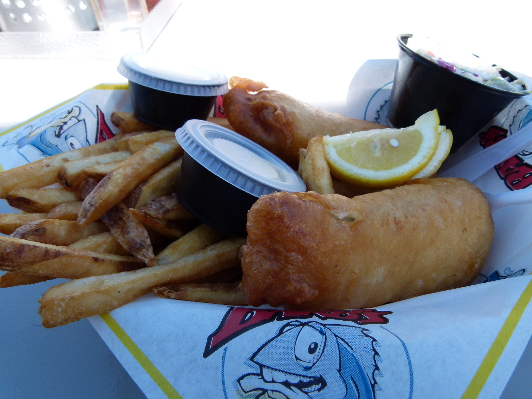 Mittagessen: Fish und Chips in der Fisherman's Wharf von Antje Baumann